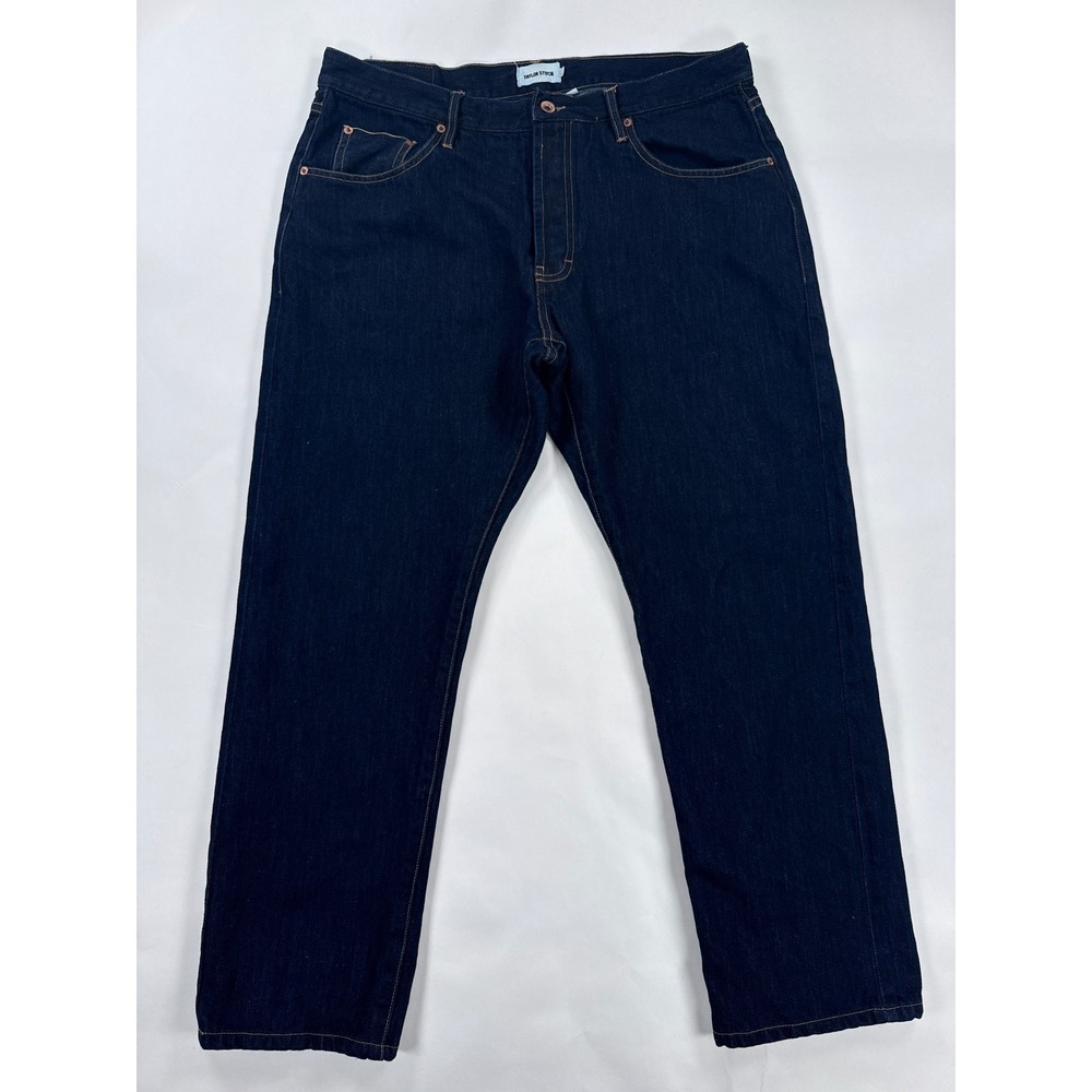 Taylor Stitch Democratic Jeans Mens 36x28 Dark Indigo Cotton Linen Denim Pants